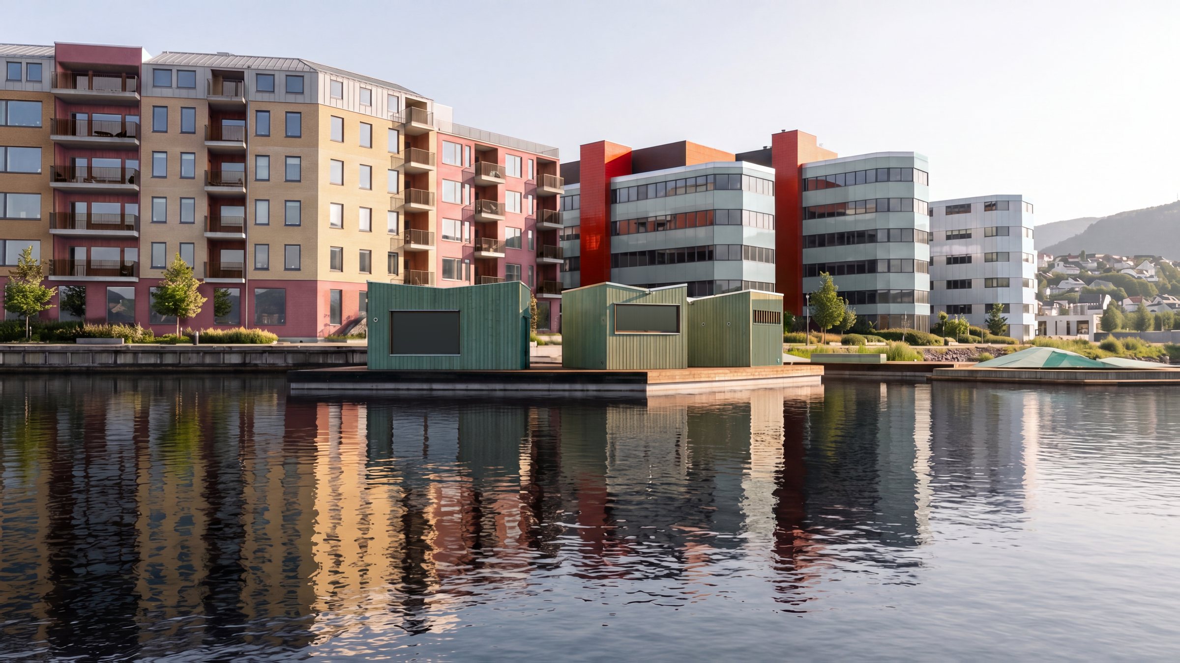 Marineholmen from the sea towards the saunas